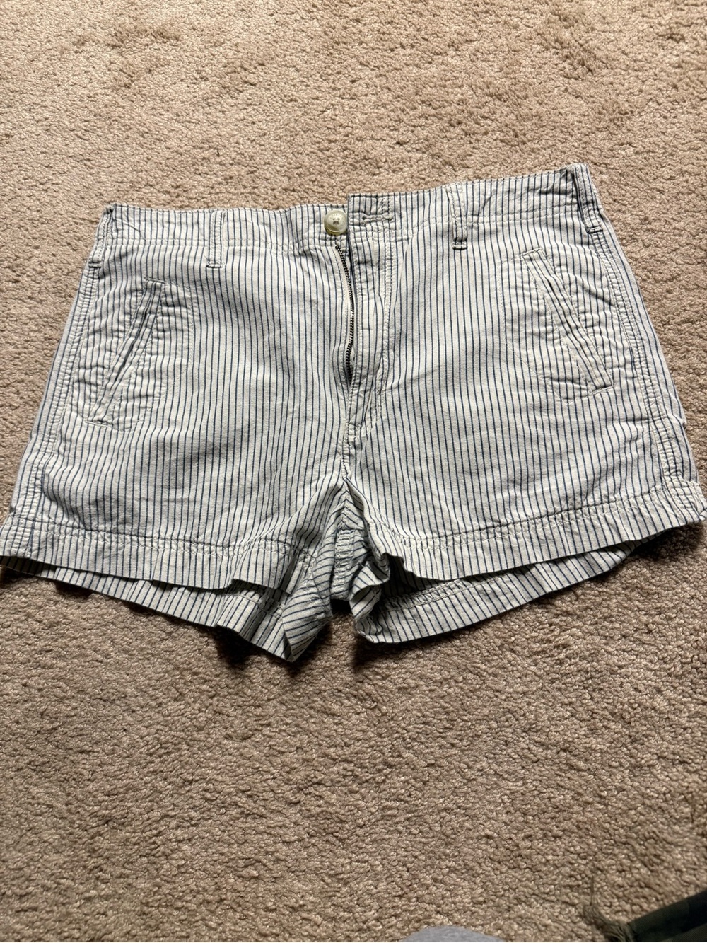 American Eagle Striped Blue and White Women’s Casual Shorts